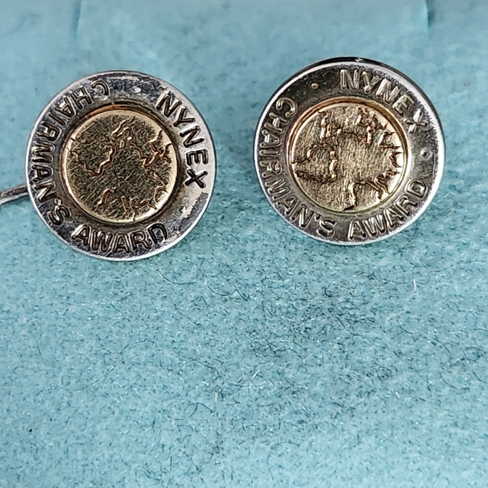 Vintage Tiffany & Co. 18k Gold Over Sterling Silver NYNEX Chairman's Award Pins